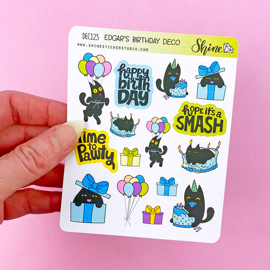 Edgar's Birthday Deco Stickers – Shine Sticker Studio