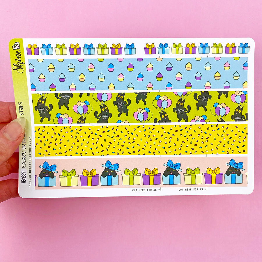 Edgar's Birthday Washi Strip Stickers – Shine Sticker Studio