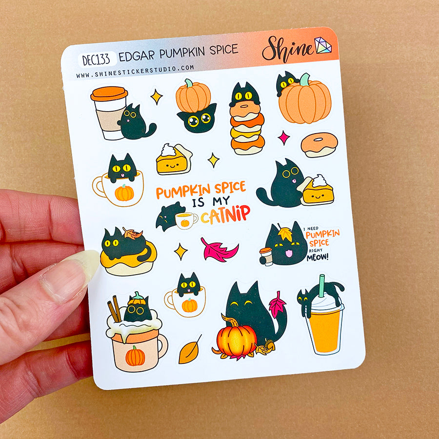 2 Dollar Tuesday - Edgar Pumpkin Spice Deco Stickers – Shine Sticker Studio