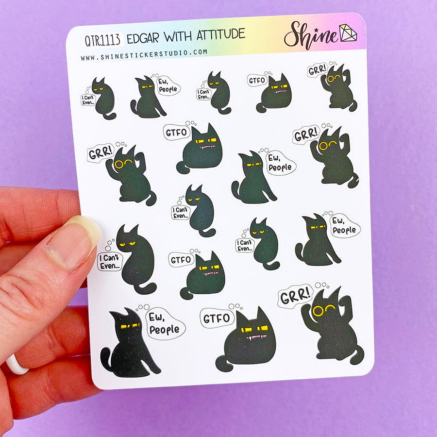Edgar with Attitude Deco Planner Stickers – Shine Sticker Studio