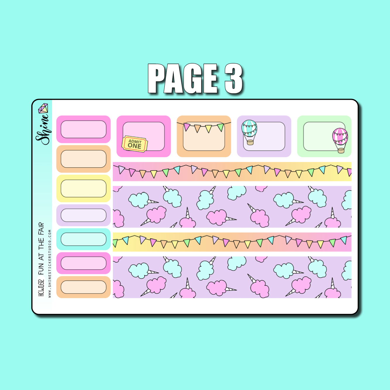 Fun at the Fair Hobonichi Cousin Sticker Kit – Shine Sticker Studio