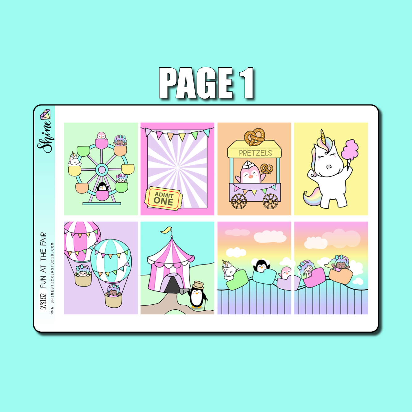 Stickers Fun Fair Fun at the Fair Vertical Weekly Sticker Kit – Shine Sticker Studio