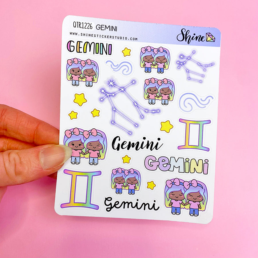 Gemini Astrology Zodiac Stickers – Shine Sticker Studio