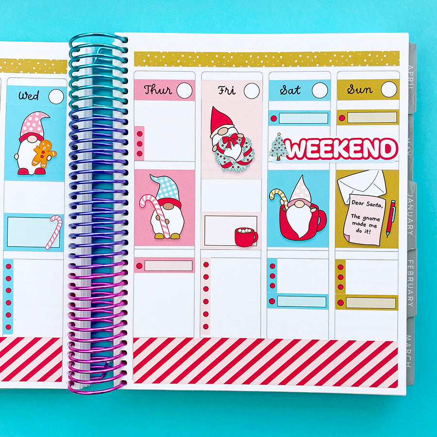 Gnome for Christmas Vertical Weekly Sticker Kit – Shine Sticker Studio