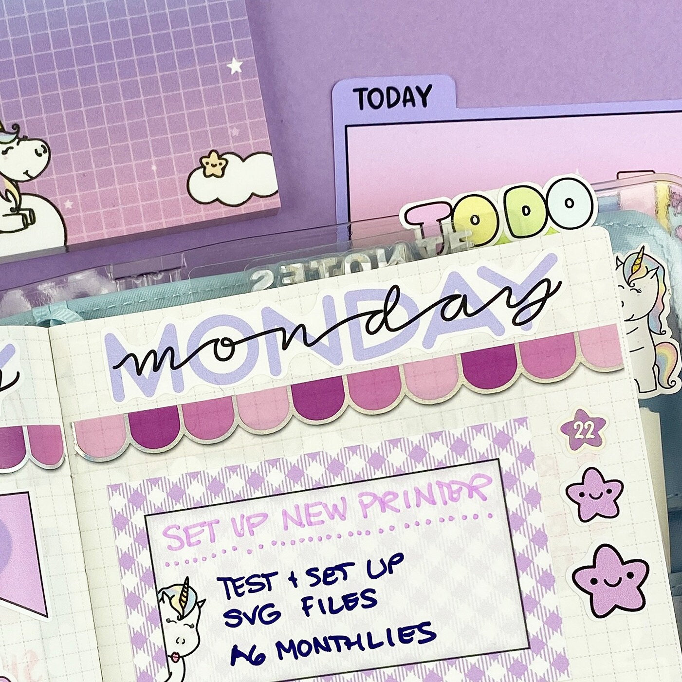 Mid Week Sticker Hand-lettered Double Layered Weekdays Stickers โ Shine Sticker Studio
