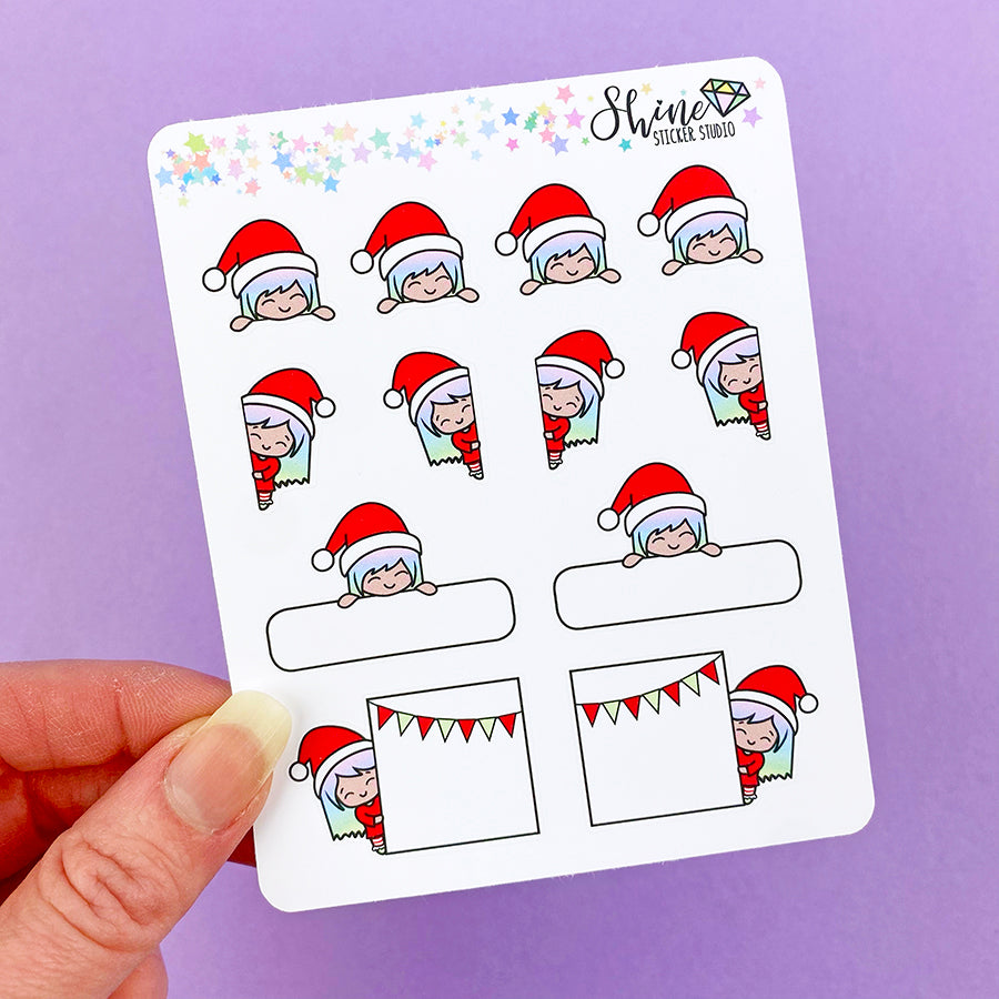 LIMITED TIME ONLY! Luna Christmas Peekaboo Stickers – Shine Sticker Studio