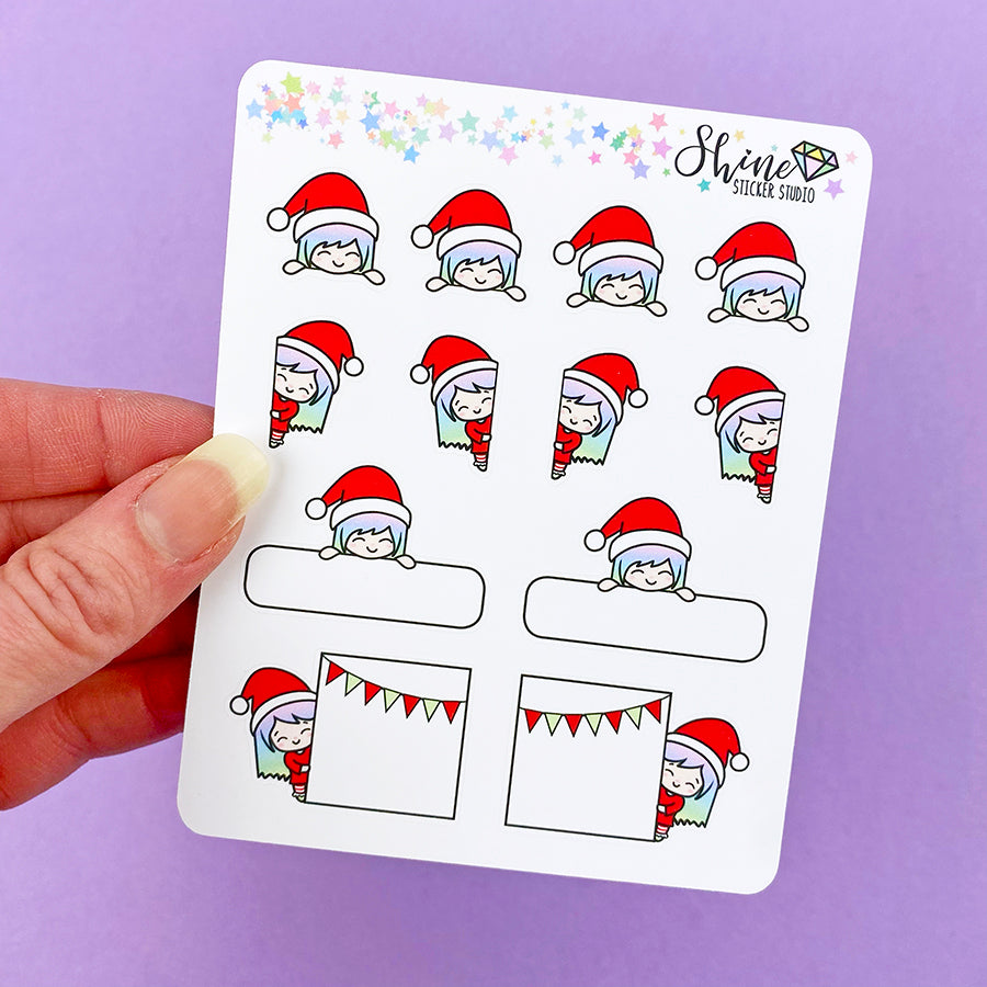 LIMITED TIME ONLY! Luna Christmas Peekaboo Stickers – Shine Sticker Studio