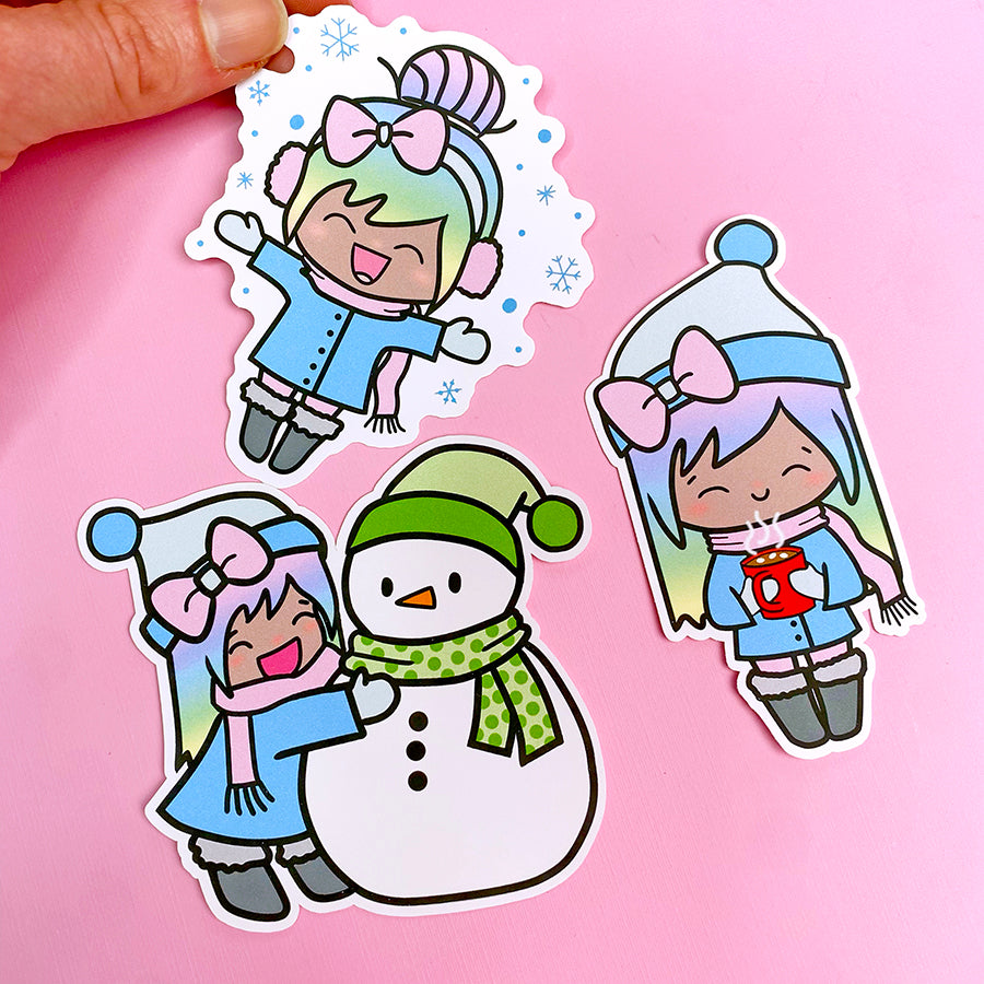 LIMITED TIME ONLY! Luna Winter - Sticker Die Cuts – Shine Sticker Studio