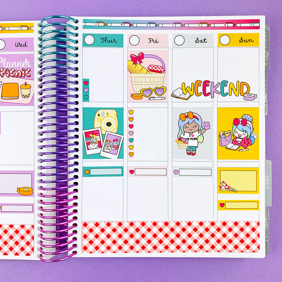 Planner Picnic Vertical Weekly Planner Sticker Kit – Shine Sticker Studio