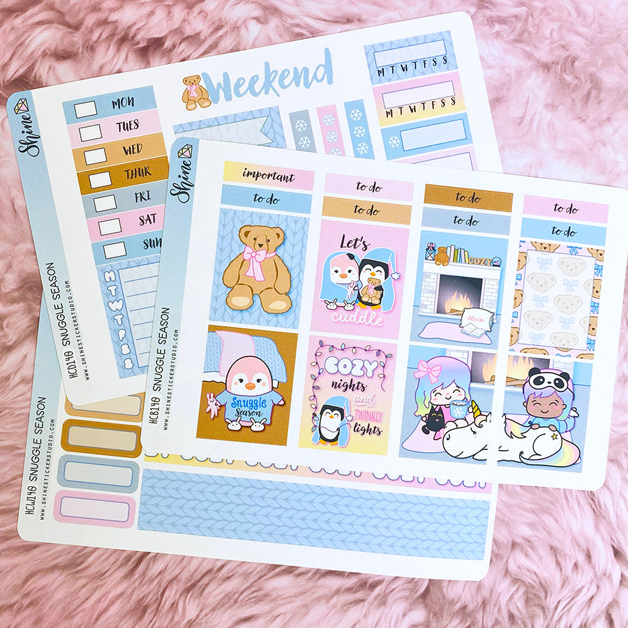 Snuggle Season Hobonichi Cousin Sticker Kit – Shine Sticker Studio