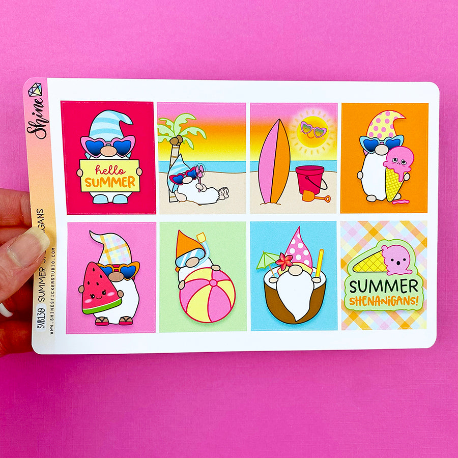 Summer Shenanigans Vertical Weekly Planner Sticker Kit – Shine Sticker ...