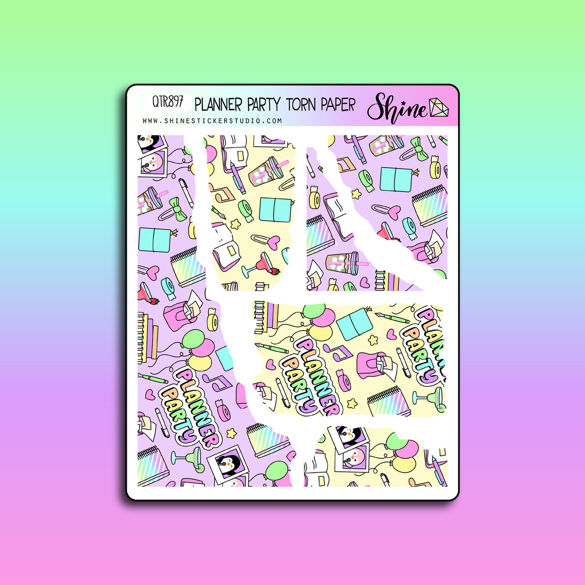 Planner Party Torn Paper Stickers – Shine Sticker Studio