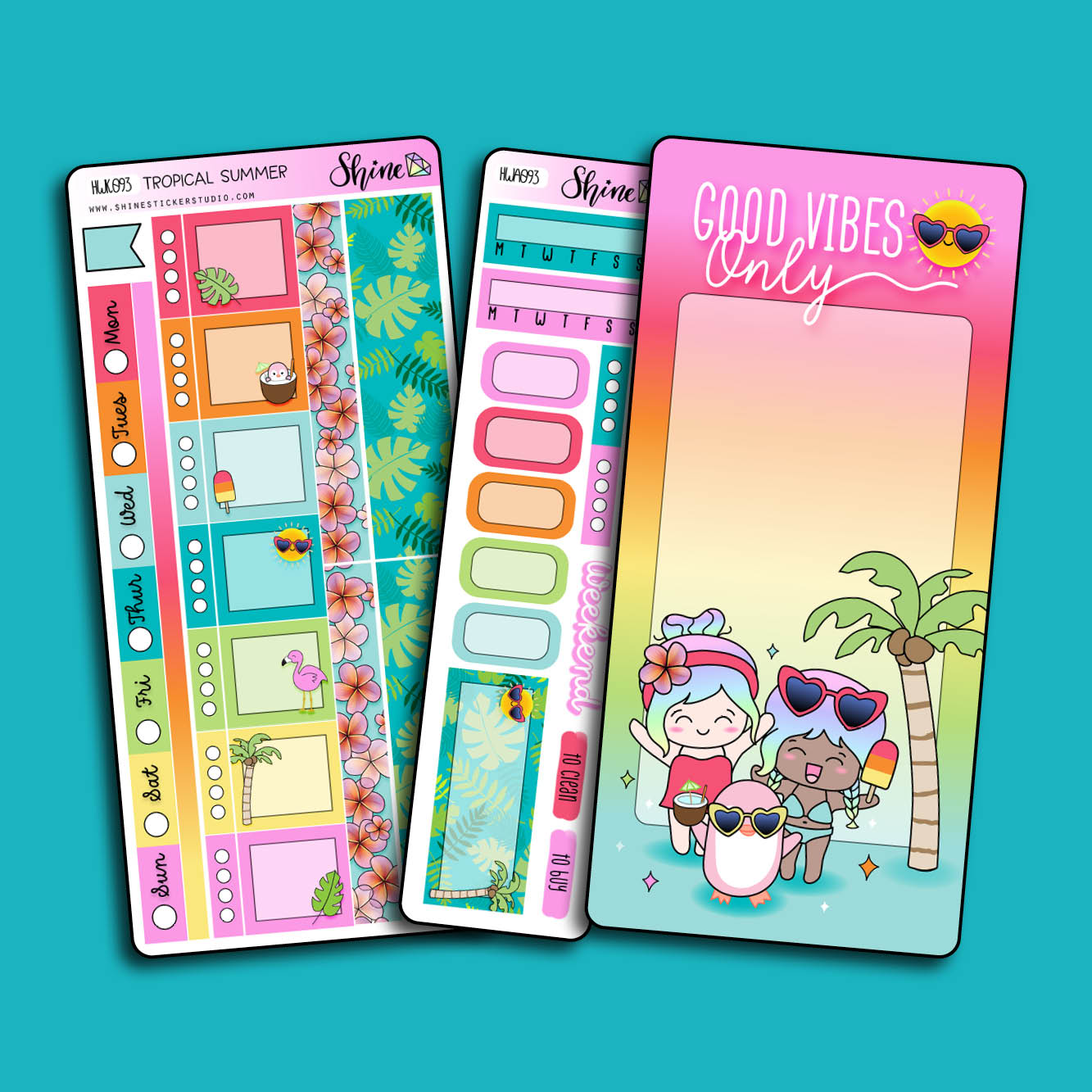 Tropical Summer Hobonichi Weeks Sticker Kit – Shine Sticker Studio