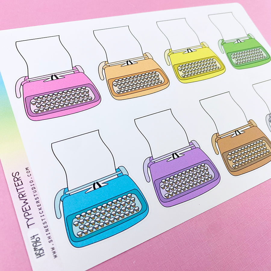 Typewriters Planner Stickers – Shine Sticker Studio