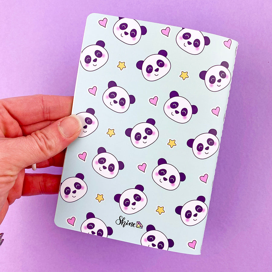 A6 Unbearably Cute Panda Notebook Portable Reusable Sticker Book ...