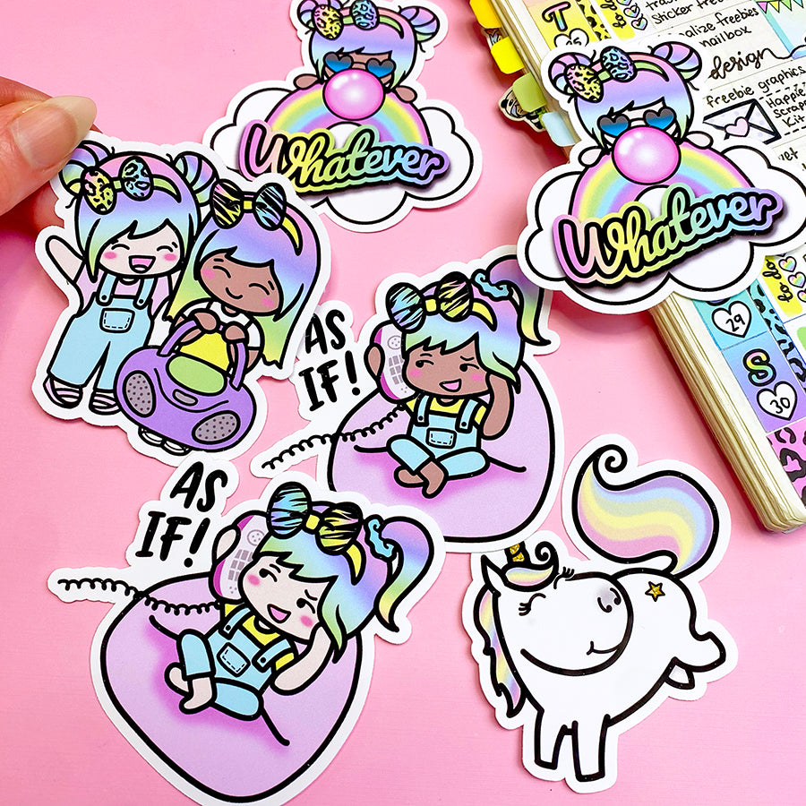 LIMITED TIME ONLY! Wild 90s - Sticker Die Cuts – Shine Sticker Studio