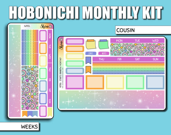 Undated Star's Rainbow Monthly Kit - Hobonichi