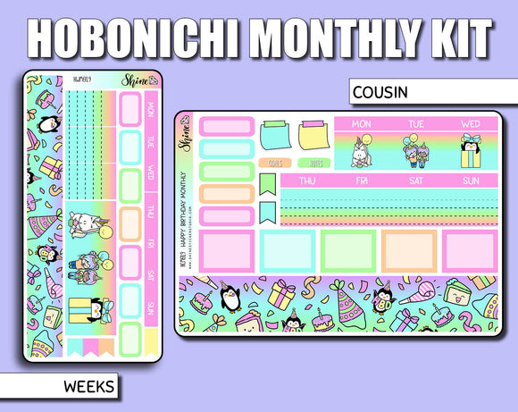 Undated Happy Birthday Monthly Kit - Hobonichi