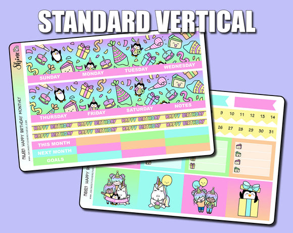 Undated Happy Birthday Monthly Kit - Standard Vertical