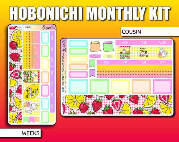 Undated Starberry Lemonade Monthly Kit - Hobonichi Weeks Hobonichi Cousin