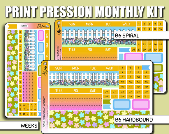 Undated Springtime Monthly Kit - Print Pression