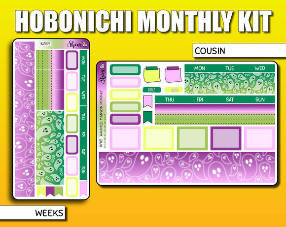 Undated Haunted Mansion Monthly Kit - Hobonichi Weeks Hobonichi Cousin