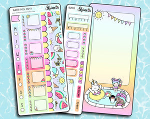 Pool Party Hobonichi Weeks Sticker Kit