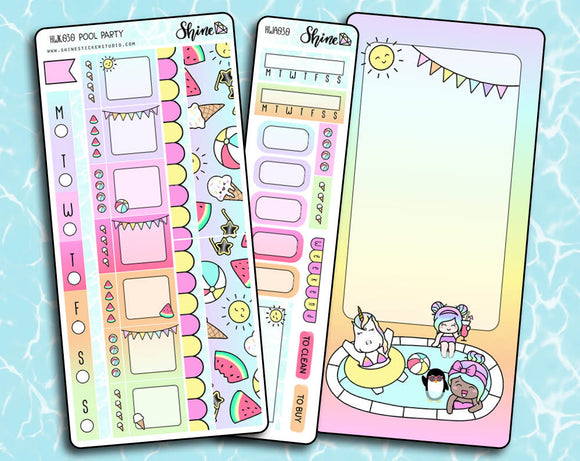 Pool Party Hobonichi Weeks Sticker Kit