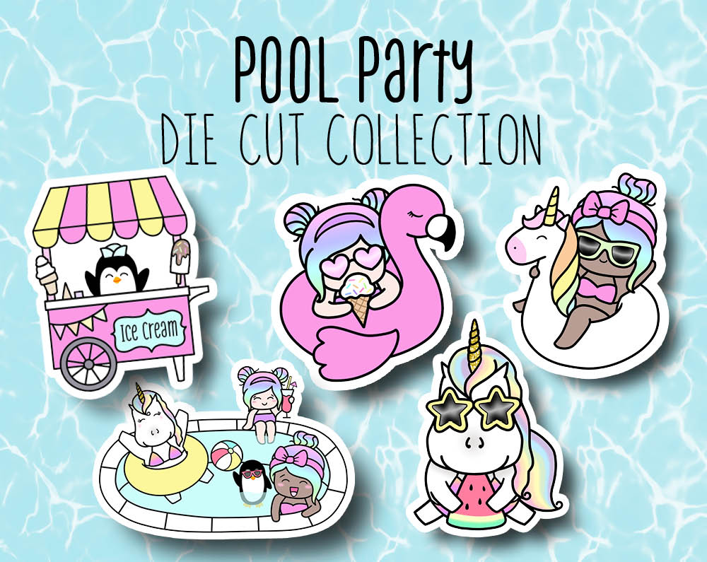 Pool Party Sticker DIE CUT Collection – Shine Sticker Studio