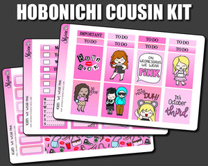 We Wear Pink Hobonichi Cousin Sticker Kit By Shine Sticker Studio
