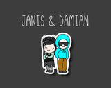 Janis & Damian Sticker By Shine Sticker Studio
