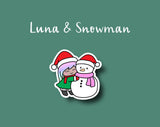 Luna Stickers | Luna & Snowman Sticker | Merry Christmas Sticker DIE CUT Collection by Shine Sticker Studio 