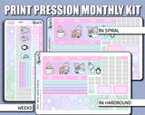 Undated Pastel Winter Monthly Kit - Print Pression