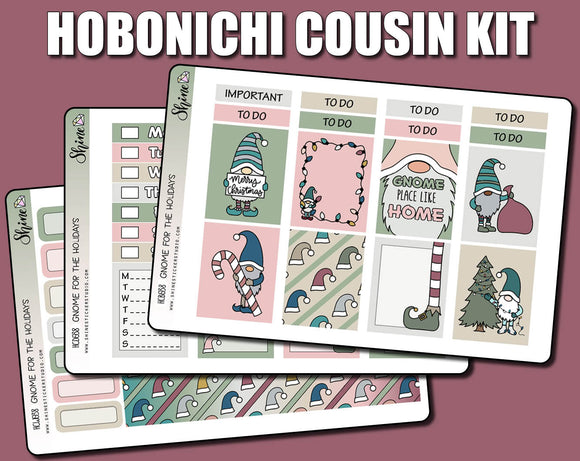 Hobonichi Cousin Stickers and Gnome Stickers For The Holidays By Shine Sticker Studio