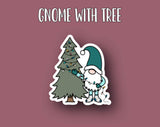 Gnome With Tree Sticker Designed By Shine Studio | Christmas Stickers