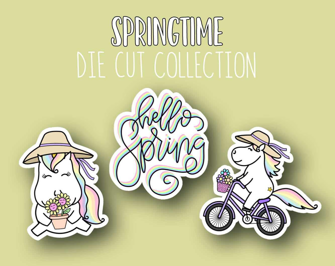 Spring Time Clear Sticker Springtime - Sticker DIE CUT Collection – Shine Sticker Studio