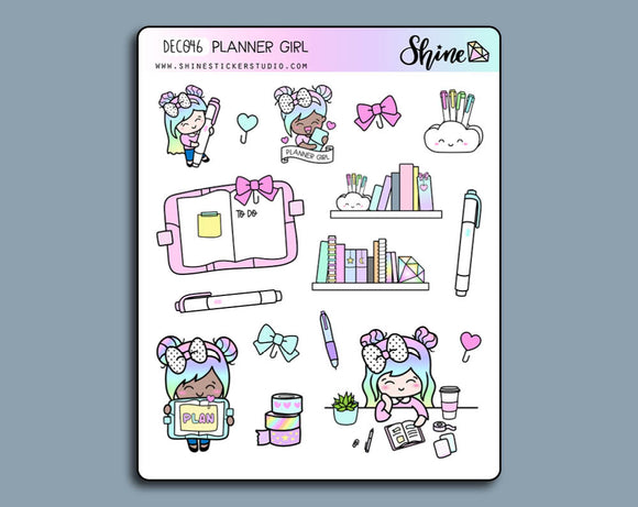 Luna Planner Girl Deco Stickers