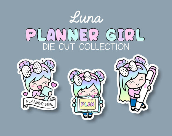 Luna Planner Girl Sticker DIE CUTS