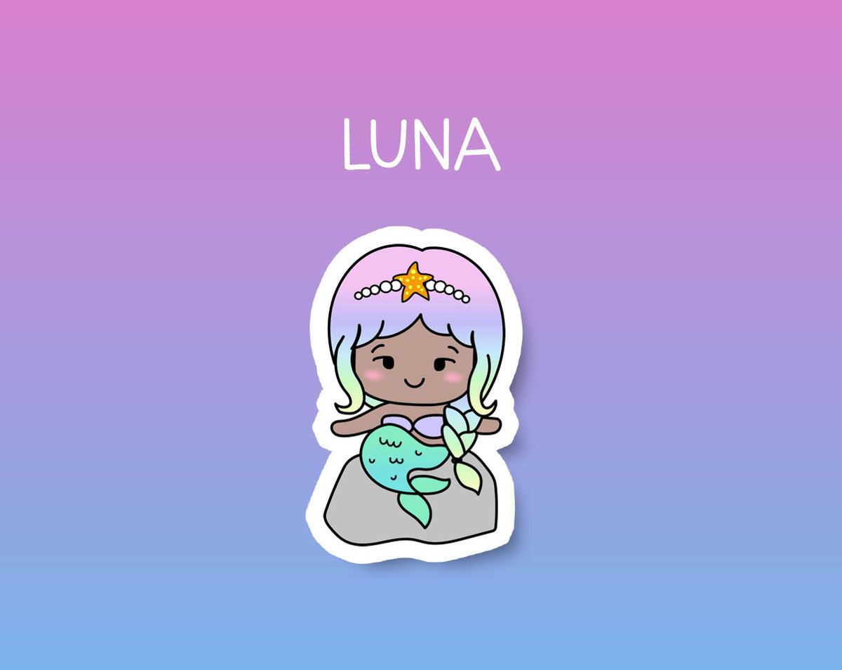 Luna Mermaid - Sticker DIE CUT Collection – Shine Sticker Studio