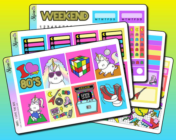 I Love the 80s - Vertical Weekly Sticker Kit