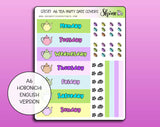 A6 Tea Party Hobonichi Date Cover Stickers
