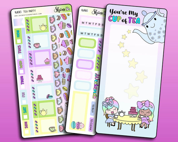 Tea Party Hobonichi Weeks Sticker Kit