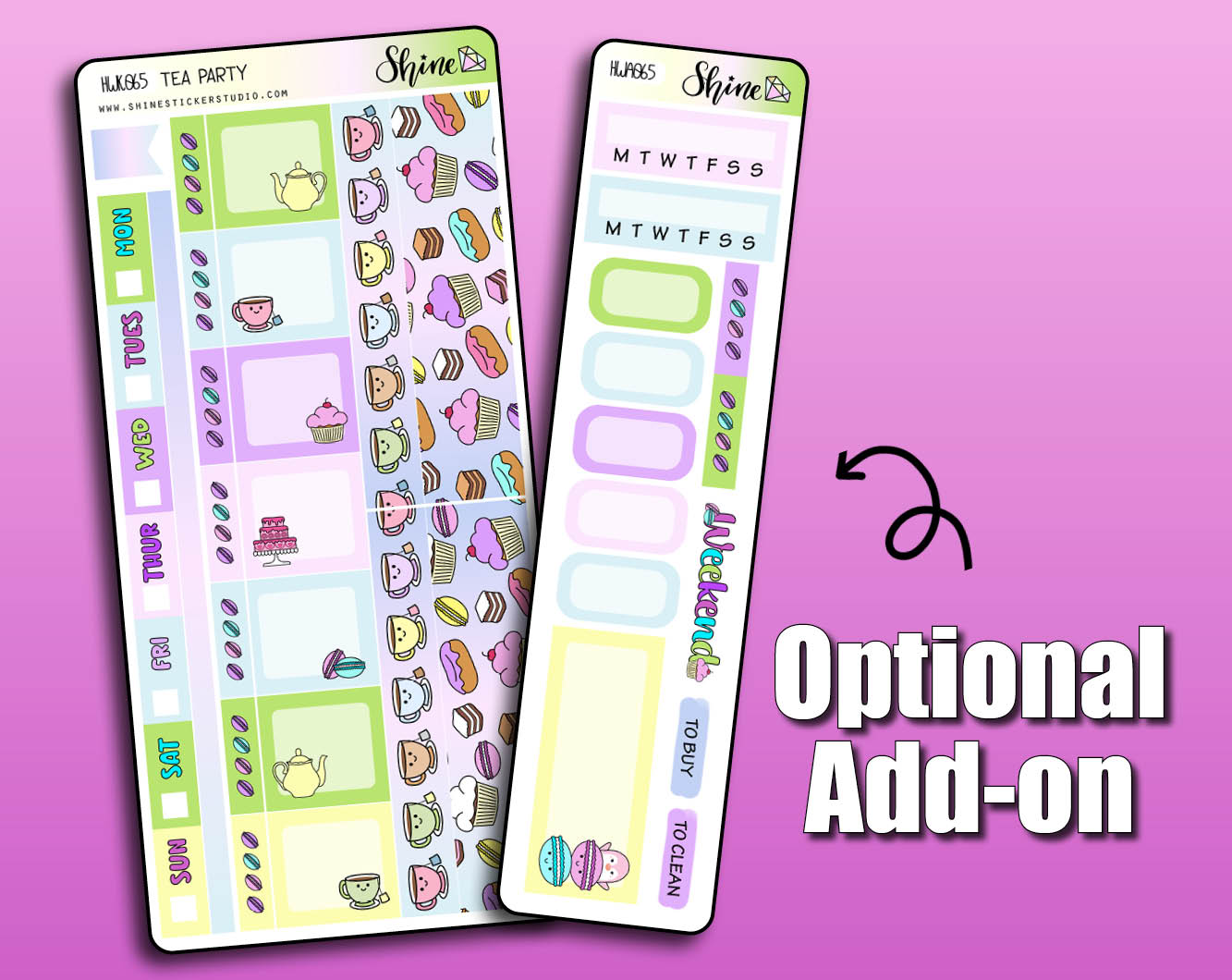 Tea Party Hobonichi Weeks Sticker Kit – Shine Sticker Studio