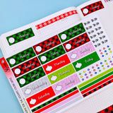 Home for the Holidays - Hobonichi Cousin Daily Date Cover Stickers