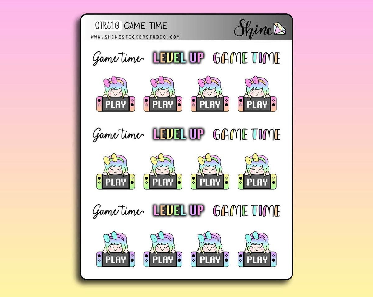 Two Time Sticker Luna Game Time Stickers – Shine Sticker Studio