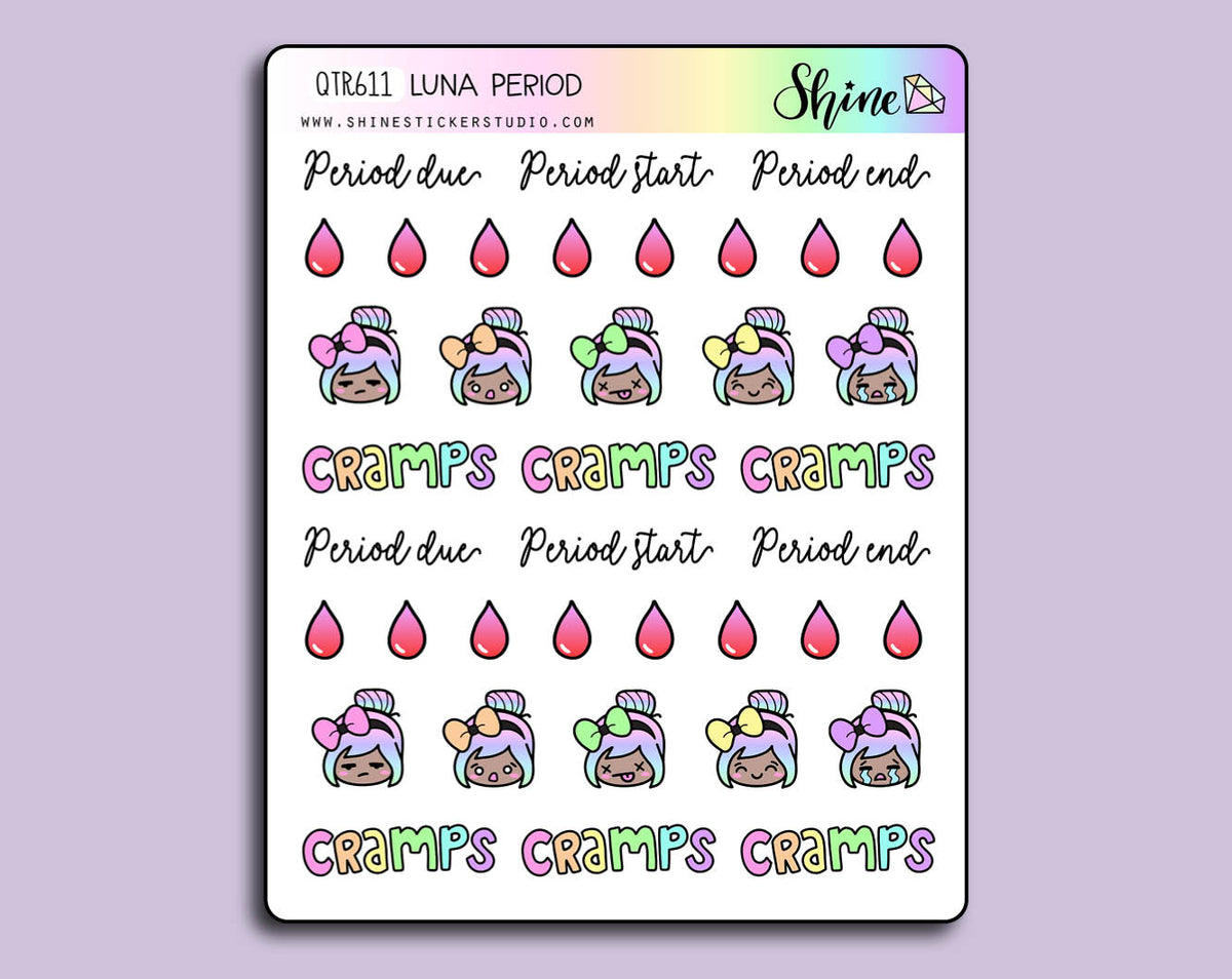 Luna Period Stickers – Shine Sticker Studio