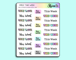 This Week Stickers By Shine Sticker Studio