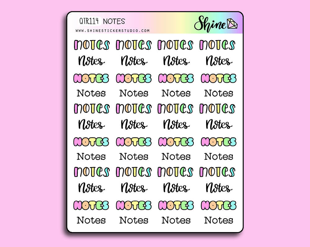 Extra Notes Sticker Notes Stickers – Shine Sticker Studio