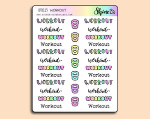 Black, Bright & Colorful Workout Stickers By Shine Sticker Studio