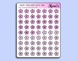 Pink Star Date Dot Stickers | Pink Stickers | Shine Sticker Studio
